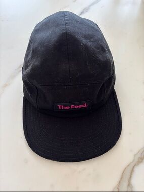 Black 5-Panel Cotton Cap